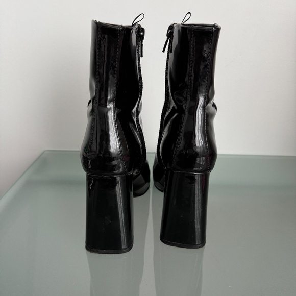 H&M - Black Faux Patent Leather Ankle Boots - Picture 4 of 11